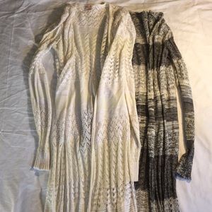 2 XS Mossimo Crochet duster / sweater